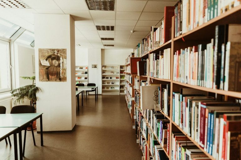 Üniversite kütüphanesinde psikoloji dersleri için akademik öğrenme